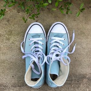 High Top Converse, light blue